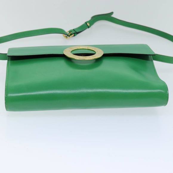 CELINE Shoulder Bag Leather Green Auth 75227A - Picture 5 of 16